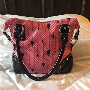Folter spider pink polka dot shoulder bag